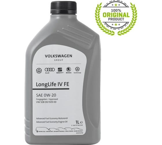 Синтетическое моторное масло VAG VW Group Longlife IV FE 0W-20 1л GS60577M2