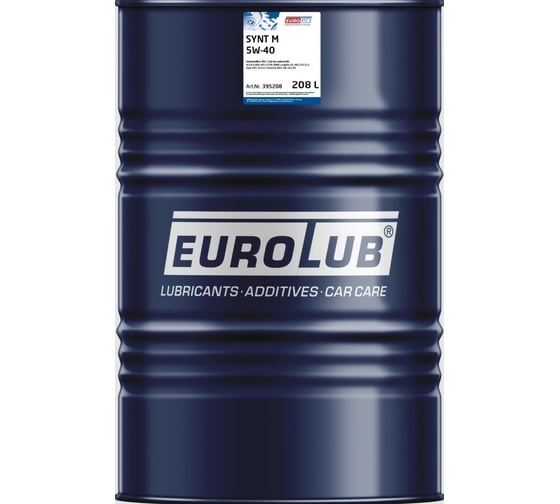 Моторное масло EUROLUB SYNT M 5W-40, ACEA A3/B4, API SN/CF, синтетическое, 208 л 395208