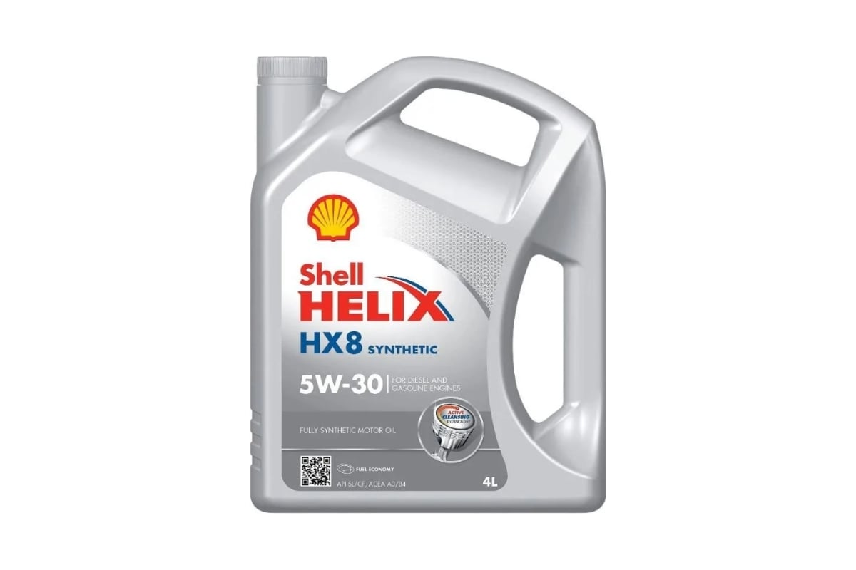 Синтетическое моторное масло SHELL Helix HX8 5W-30 SL A3/B4, 4л 550052835 -  выгодная цена, отзывы, характеристики, фото - купить в Москве и РФ