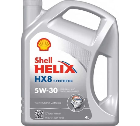 Синтетическое моторное масло SHELL Helix HX8 5W-30 SL A3/B4, 4л 550052835