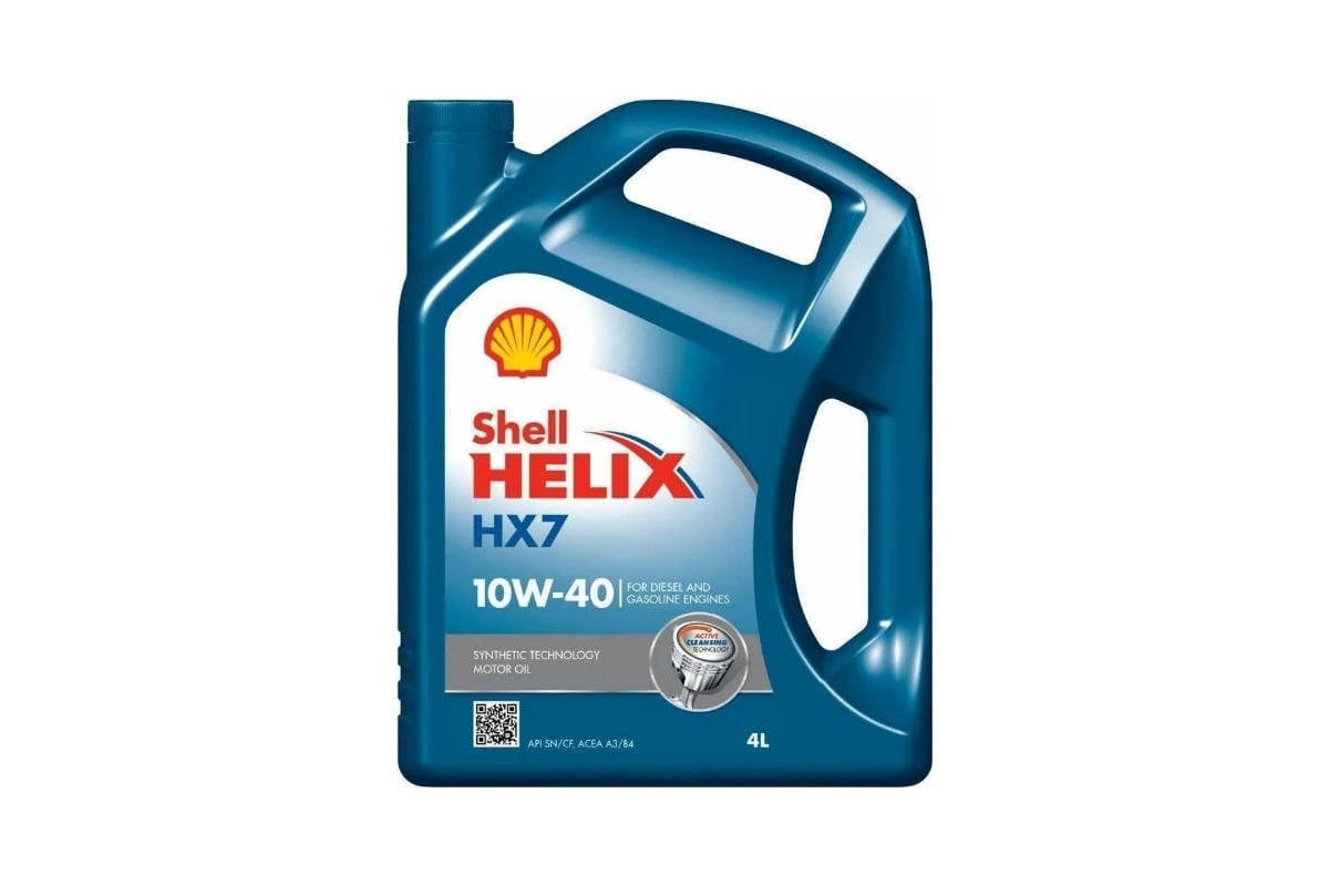 НС-синтетическое моторное масло SHELL Helix HX7 10W-40, 4л 550053737 -  выгодная цена, отзывы, характеристики, фото - купить в Москве и РФ