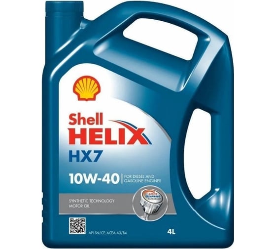 НС-синтетическое моторное масло SHELL Helix HX7 10W-40, 4л 550053737