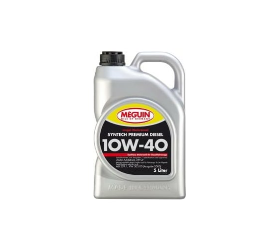 Моторное масло MEGUIN Megol Motorenoel Syntech Premium Diesel НС-синтетическое, 10W-40, CF, A3/B4, 5 л 4637