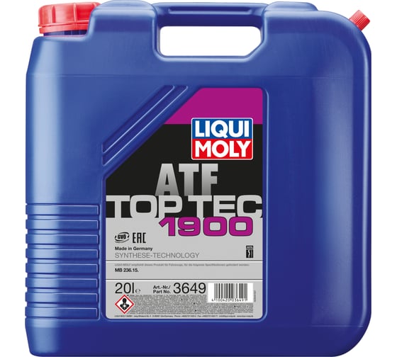 Трансмиссионное масло для АКПП LIQUI MOLY Top Tec ATF 1900 НС-синтетическое, 20 л 3649 1