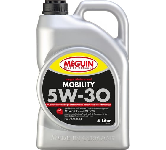 НС-синтетическое моторное масло MEGUIN Megol Motorenoel Mobility 5W-30 C4, 5л 3182