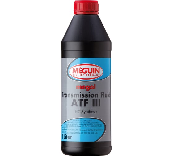 НС-синтетическое трансмиссионное масло MEGUIN для АКПП Megol Transmission Fluid ATF III 1 л 4875 1