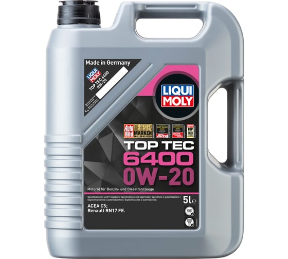 НС-синтетическое моторное масло LIQUI MOLY Top Tec 6400 0W-20 C5 5 л 21585