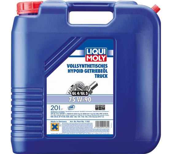 Трансмиссионное масло LIQUI MOLY Vollsynth Hypoid Getrieb Truck синтетическое, 75W-90, GL-4/GL-5/MT-1, 20 л 1182 1