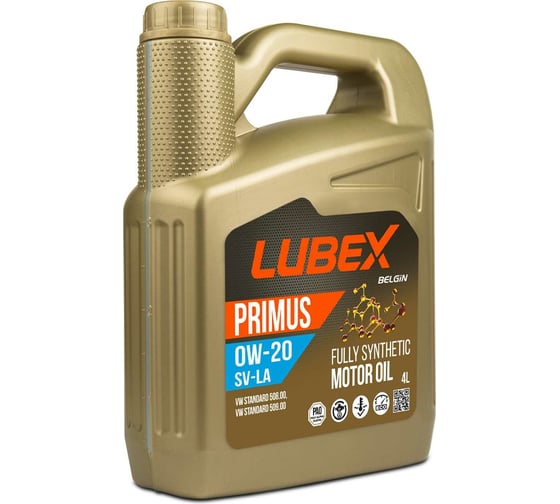 Синтетическое моторное масло Lubex PRIMUS SV-LA 0W-20 4 л L034-1620-0404 1