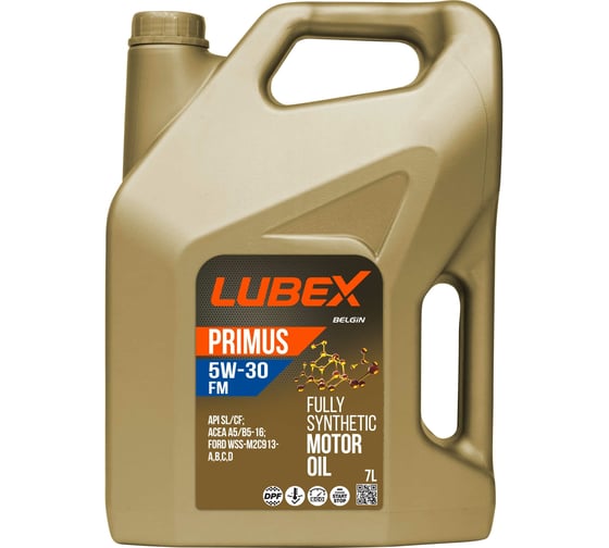 Синтетическое моторное масло Lubex PRIMUS FM 5W-30 CF/SL A5/B5 7 л L034-1315-0307