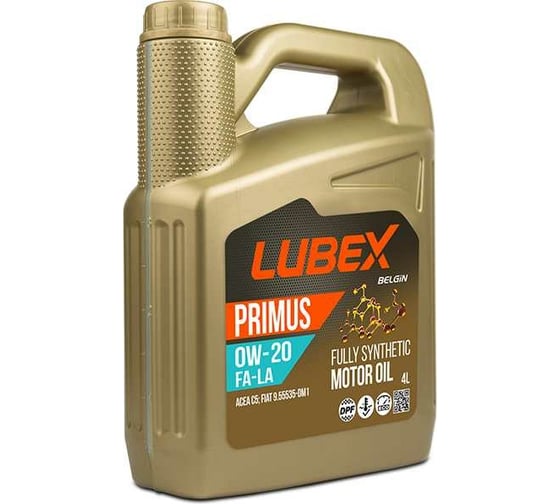 Синтетическое моторное масло Lubex PRIMUS FA-LA 0W-20 4 л L034-1626-0404