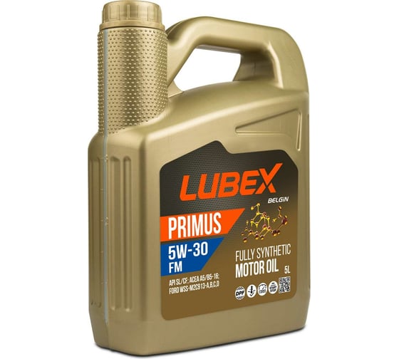 Синтетическое моторное масло Lubex PRIMUS FM 5W-30 CF/SL A5/B5 5 л L034-1315-0405