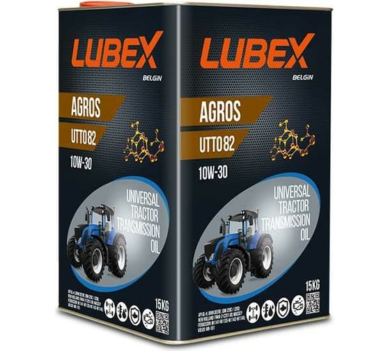 Минеральное трансмиссионное масло Lubex AGROS UTTO 82 10W-30 GL-4 20 л L020-0860-0020 1