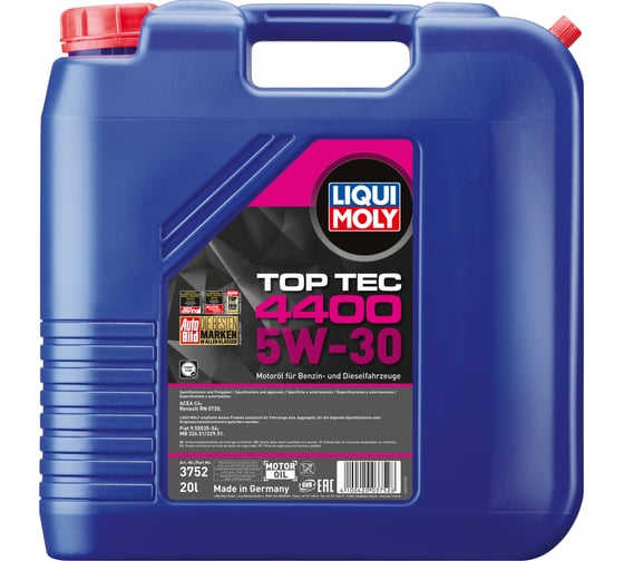 НС-синтетическое моторное масло LIQUI MOLY Top Tec 4400 5W-30 C4, 20л 3752