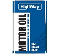 Моторное масло HighWay SN/CF, 0W20, синтетическое, 4 л 10032