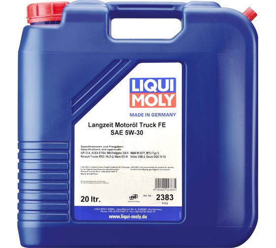 НС-синтетическое моторное масло LIQUI MOLY Langzeit-Motoroil Truck FE 5W-30 20л 2383