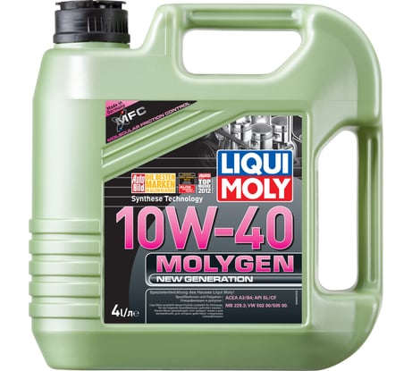 НС-синтетическое моторное масло LIQUI MOLY Molygen New Generation 10W-40 4л 9060