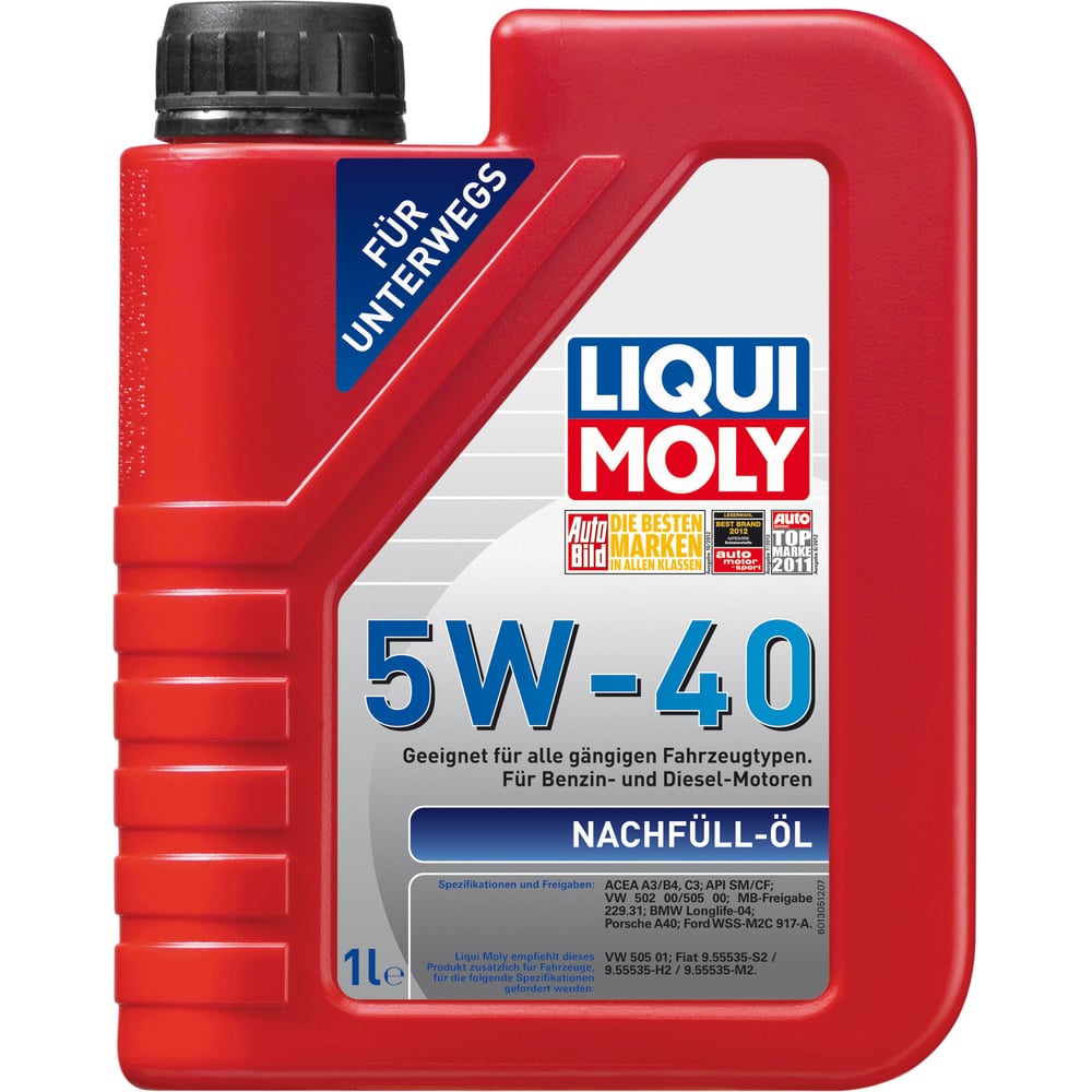 НСсинтетическое моторное масло LIQUI MOLY Nachfull Oil 5W40 1л 8027