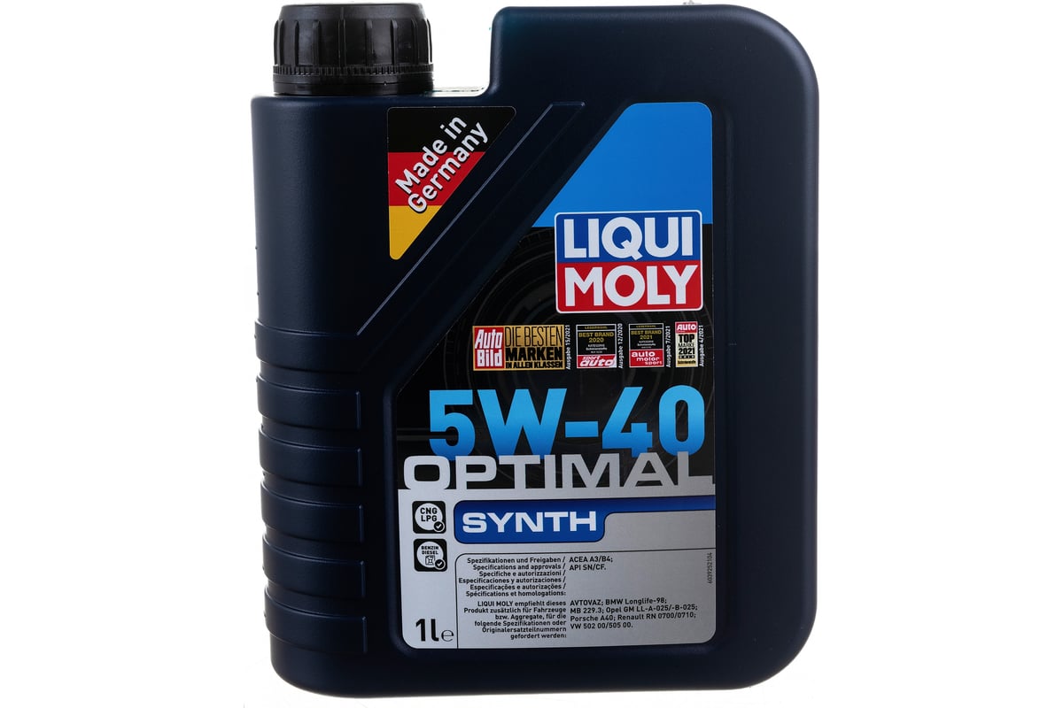 НС-синтетическое моторное масло LIQUI MOLY Optimal Synth 5W-40 1л 3925 -  выгодная цена, отзывы, характеристики, фото - купить в Москве и РФ