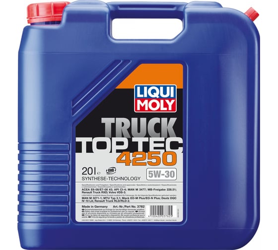 Cинтетическое моторное масло 20л 5W-30 LIQUI MOLY Top Tec Truck 4250 3782