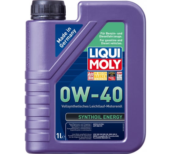 Синтетическое моторное масло 1л 0W-40 LIQUI MOLY Synthoil Energy 1922