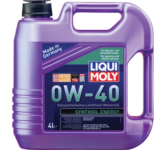 Синтетическое моторное масло 4л 0W-40 LIQUI MOLY Synthoil Energy 7536 1