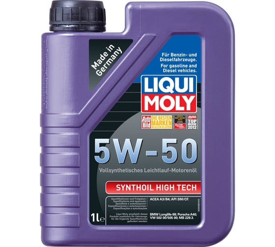 Синтетическое моторное масло 1л 5W-50 LIQUI MOLY Synthoil High Tech 9066 1