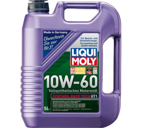 Синтетическое моторное масло 5л 10W-60 LIQUI MOLY Synthoil Race Tech GT1 1944