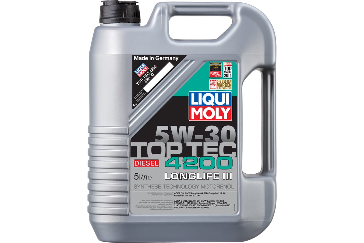 НС-синтетическое моторное масло LIQUI MOLY Top Tec 4200 Diesel 5W-30 5л ...