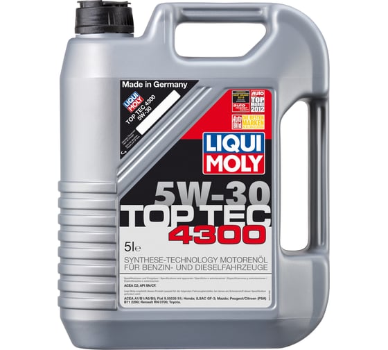 НС-синтетическое моторное масло LIQUI MOLY Top Tec 4300 5W-30 5л 8031