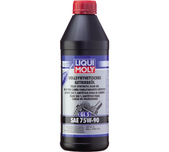 Синтетическое трансмиссионное масло 1л 75W-90 LIQUI MOLY Vollsynthetisches Getriebeoil (GL-5) 1950