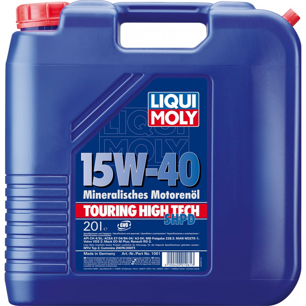Минеральное моторное масло LIQUI MOLY Touring High Tech SHPD-Motoroil ...