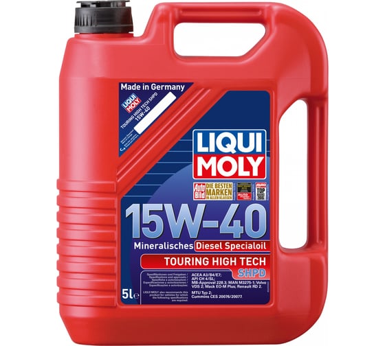 Минеральное моторное масло LIQUI MOLY Touring High Tech SHPD-Motoroil 15W-40 Basic 5л 2475 1