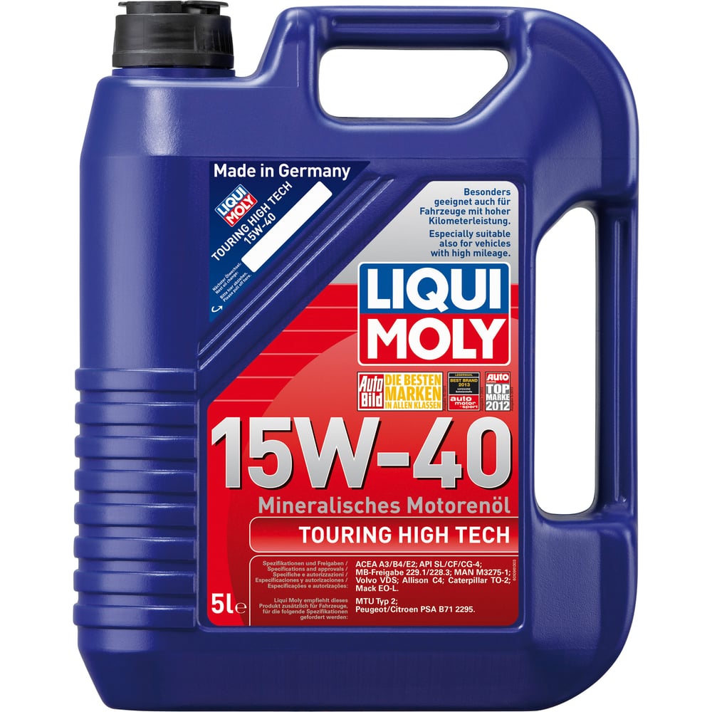 Минеральное моторное масло 5л 15W-40 LIQUI MOLY Touring High Tech 1096 -  выгодная цена, отзывы, характеристики, фото - купить в Москве и РФ