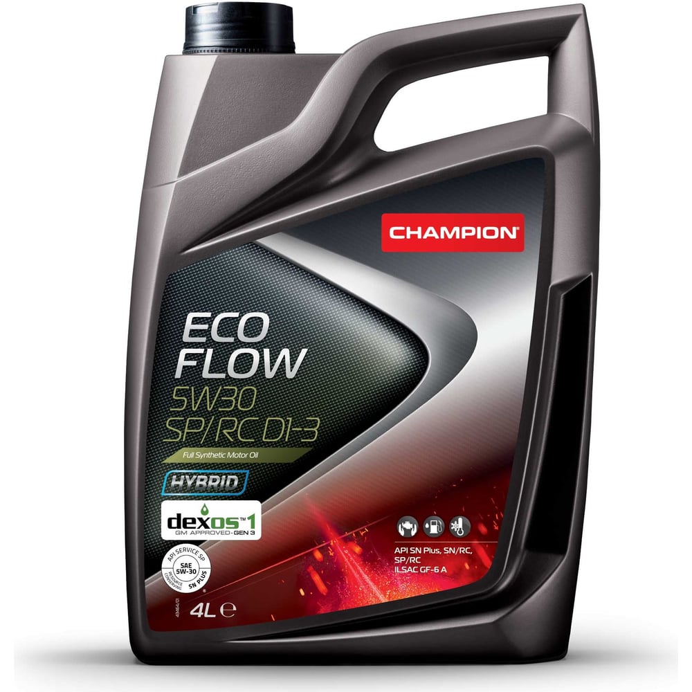 Автомобильное синтетическое моторное масло CHAMPION ECO FLOW 5w30 SP ...