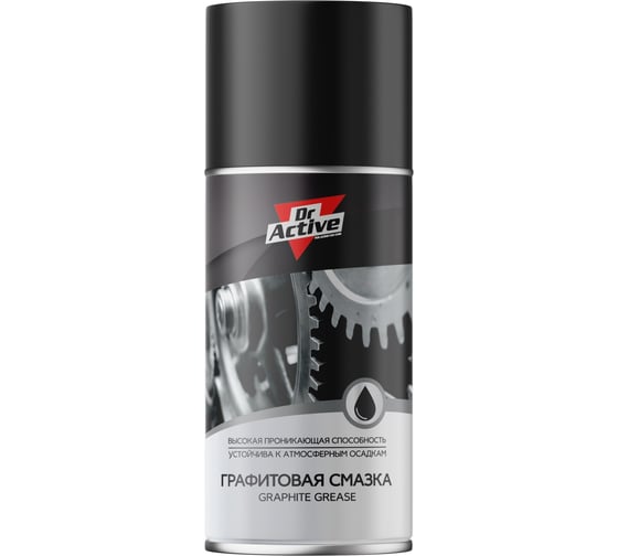 Пластичная графитовая высокоадегзионная смазка Sintec dr. active graphite grease, 210 мл аэрозоль 537687 1