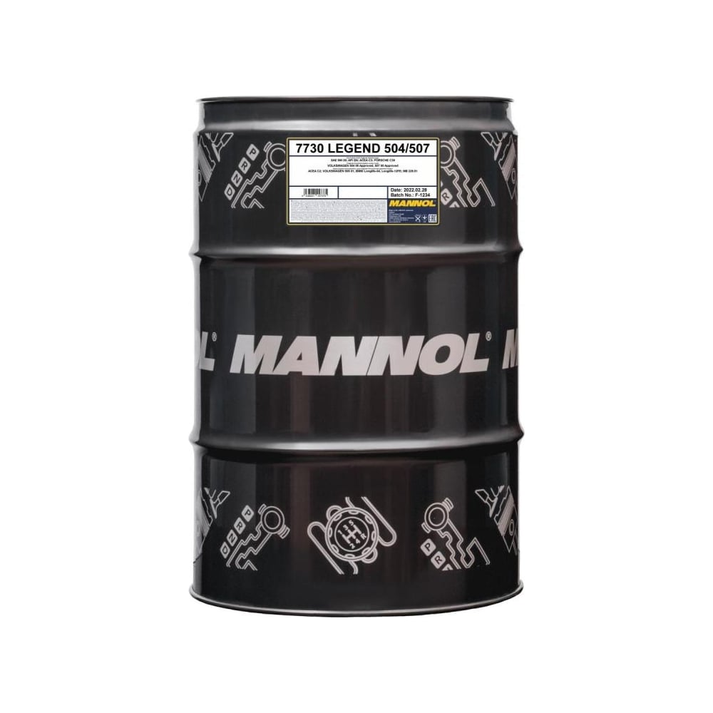 Синтетическое моторное масло MANNOL LEGEND 504/507 0W30 208 л 7730208 ...