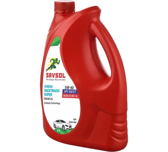 Синтетическое моторное масло SAVSOL SUPER 5W-40 ACEA A3/B4-16 API SN/CF 4 л SS05-004