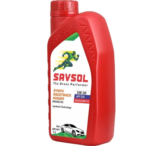 Моторное масло SAVSOL POWER синтетическое, 5W-30, ACEA А5/В5-16, API SN/CF, 1 л SRP-001