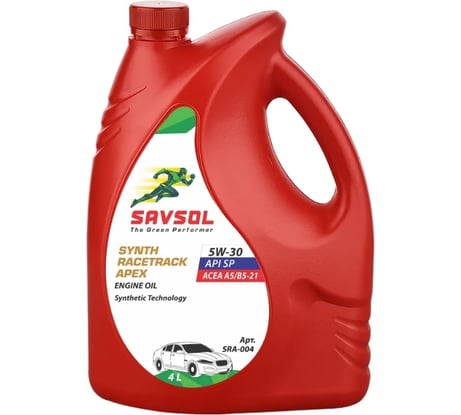 Синтетическое моторное масло SAVSOL APEX 5W-30, ACEA А5/В5-21, API SP/CF, 4 л SRA-004