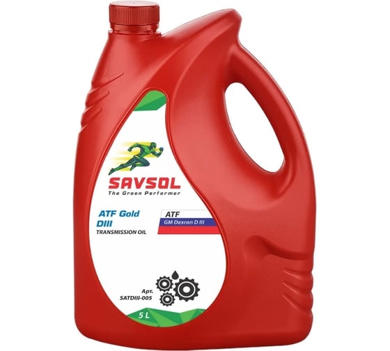 Жидкость для автоматических трансмиссий SAVSOL ATF Gold DIII GM минеральная, 5 л SATDIII-005 1