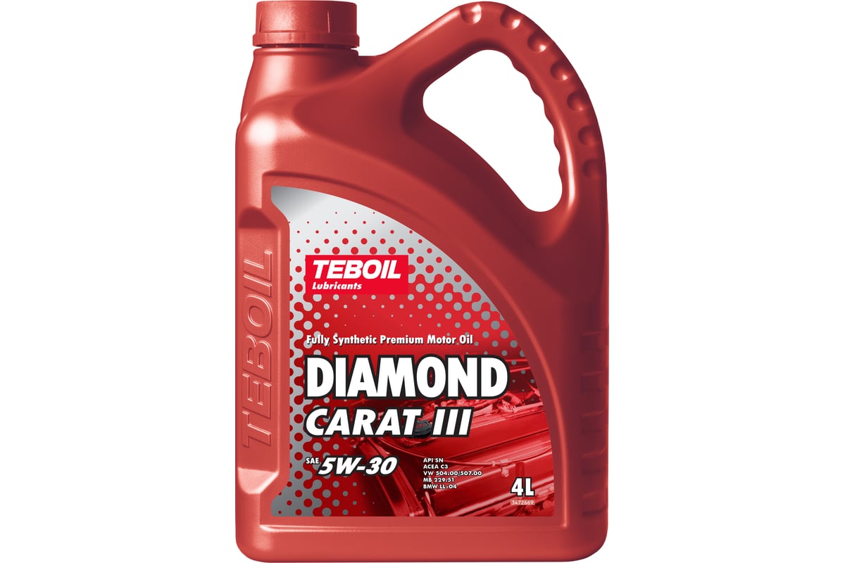 Моторное масло TEBOIL Diamond Carat III 5w-30, 4 л 3453947 - выгодная цена,  отзывы, характеристики, фото - купить в Москве и РФ