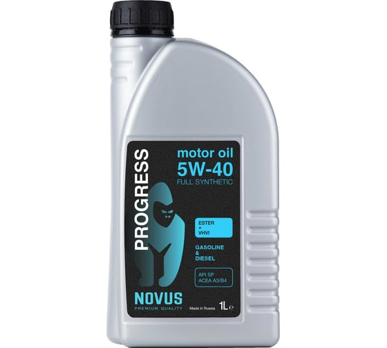 Моторное масло Новус NOVUS PROGRESS 5W-40 (ESTER+AN+VHVI) ACEA A3/B4, 1 л PRO202201 1