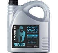 Моторное масло Новус NOVUS PROGRESS 5W-40 (ESTER+AN+VHVI) ACEA A3/B4, 4 л PRO202204