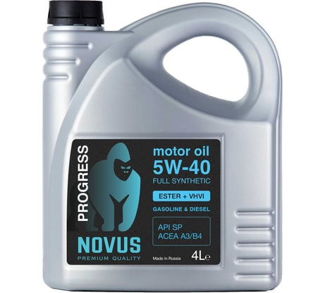 Моторное масло Новус NOVUS PROGRESS 5W-40 (ESTER+AN+VHVI) ACEA A3/B4, 4 л PRO202204