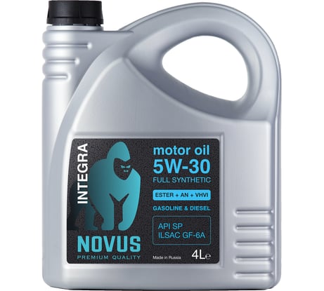 Моторное масло Новус NOVUS INTEGRA 5W-30 (ESTER+AN+VHVI) ILSAC GF 5/6A, 4л  INT202304