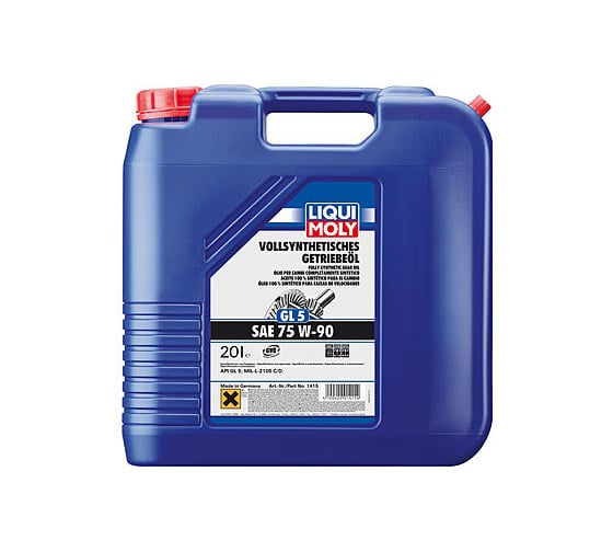 Синтетическое трансмиссионное масло LIQUI MOLY Vollsynthetisches Getriebeoil 75W-90 GL-5 20л 1415
