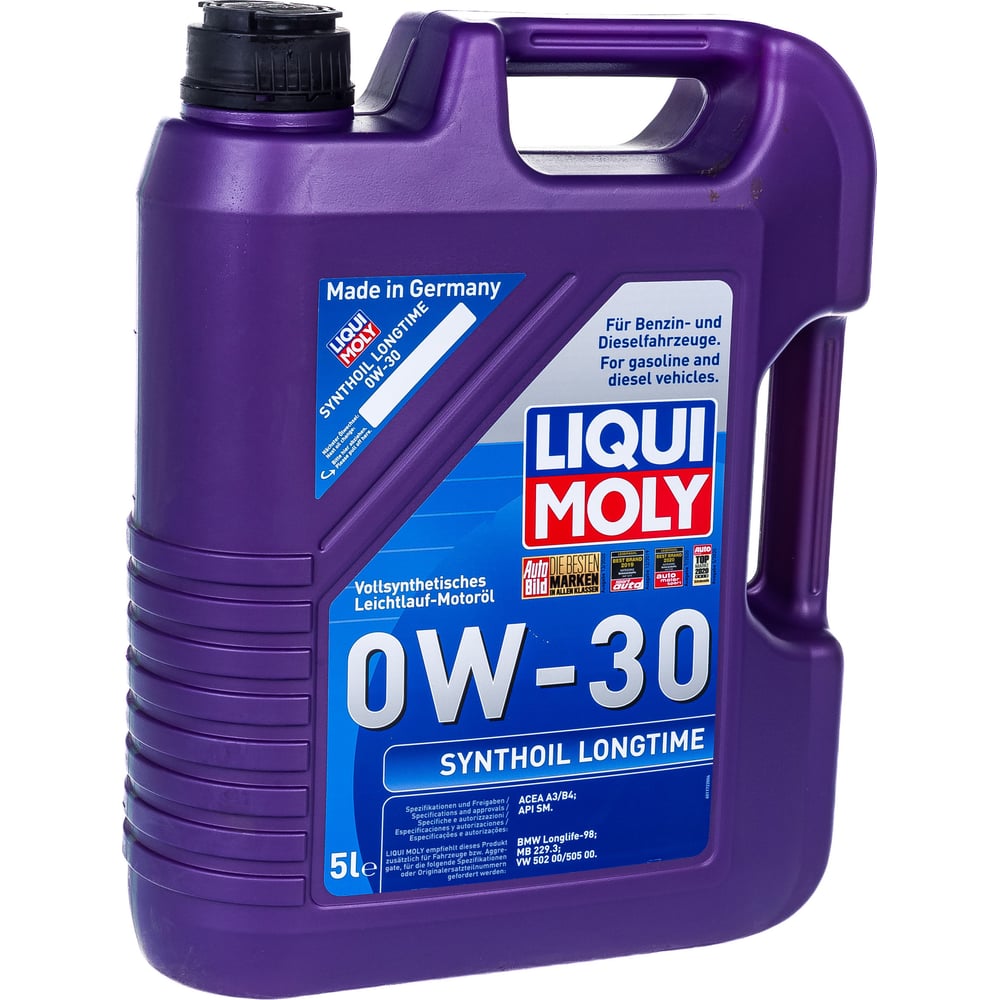 Синтетическое моторное масло LIQUI MOLY Synthoil Longtime 0W-30 5л 8977 -  выгодная цена, отзывы, характеристики, фото - купить в Москве и РФ