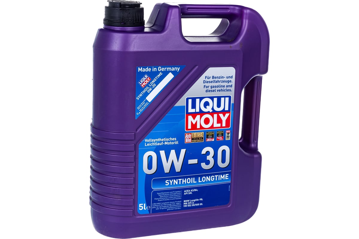 Синтетическое моторное масло LIQUI MOLY Synthoil Longtime 0W-30 5л 8977 -  выгодная цена, отзывы, характеристики, фото - купить в Москве и РФ