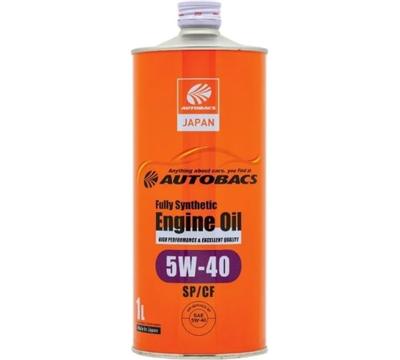 Моторное масло AUTOBACS 5w-40 engine oil api sp/cf synthetic, 1л .
